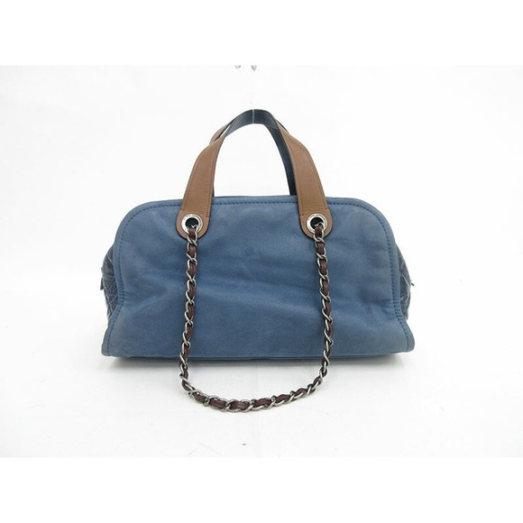 CHANEL In the Mix Bag Hand Shoulder Blue Leather x - Picture 2 of 8